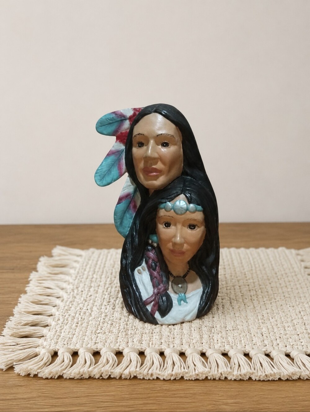 Hand Painted Pottery Native American Figurine Man Woman Sculpture …